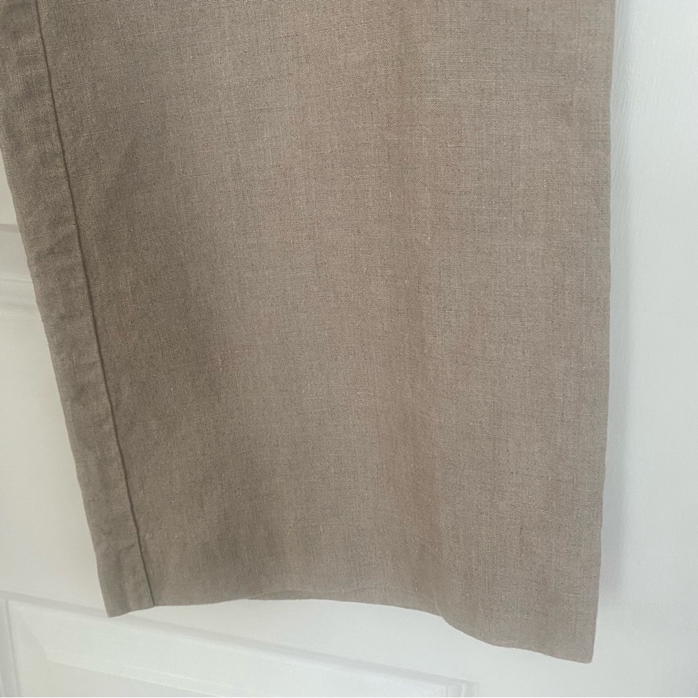 Eileen Fisher Linen Taupe Wide-Leg Pants, Size 6. - Picture 10 of 16